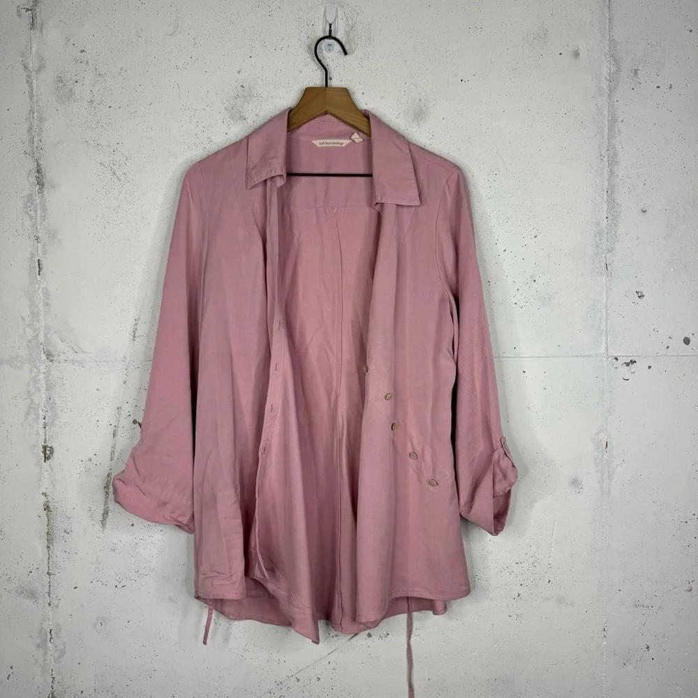 Soft Surroundings Button Wrap Tunic Top Side Button Tab Sleeves Large - Picture 6 of 10